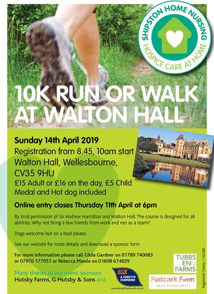 Shipston Home Nursing Walton Hall Event Poster